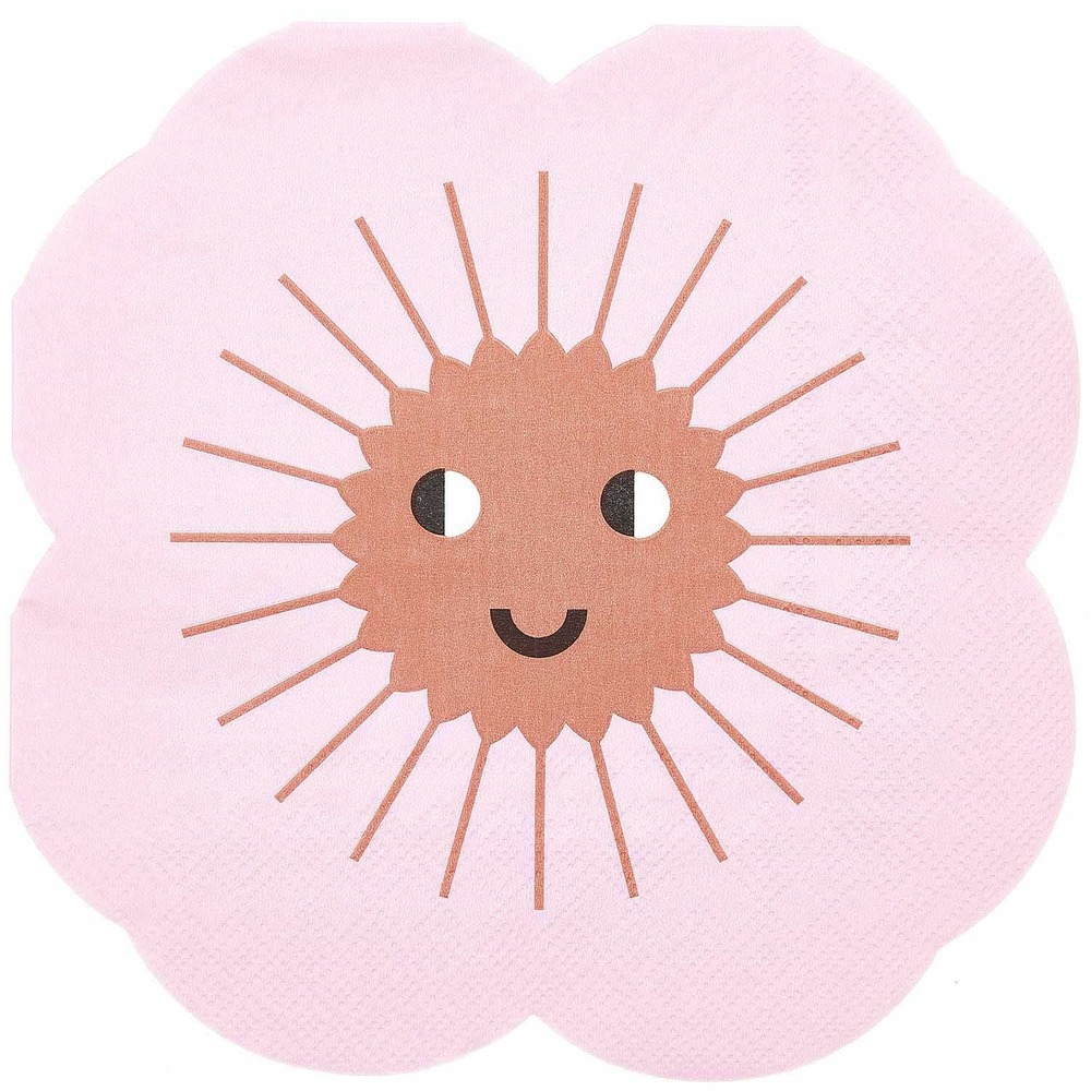 20 serviettes en papier fleur 16 x 16 cm