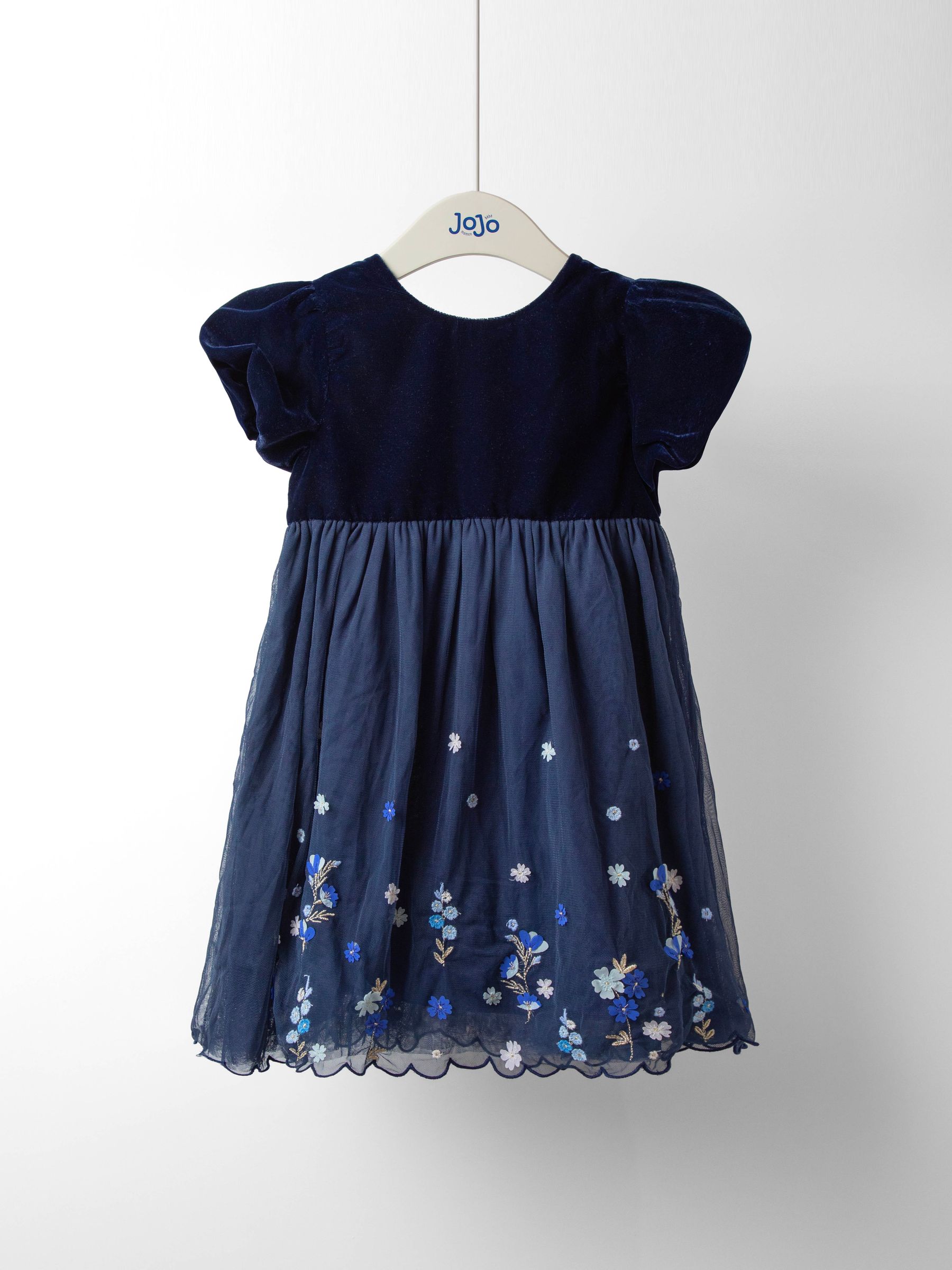 JoJo Maman Bébé Velvet Topped Party Dress