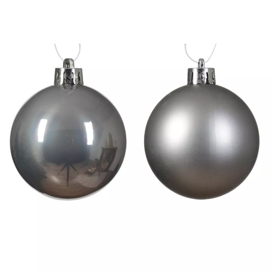 Lot de 12 boules de Noël (D60 mm) Alpine Gris marbre