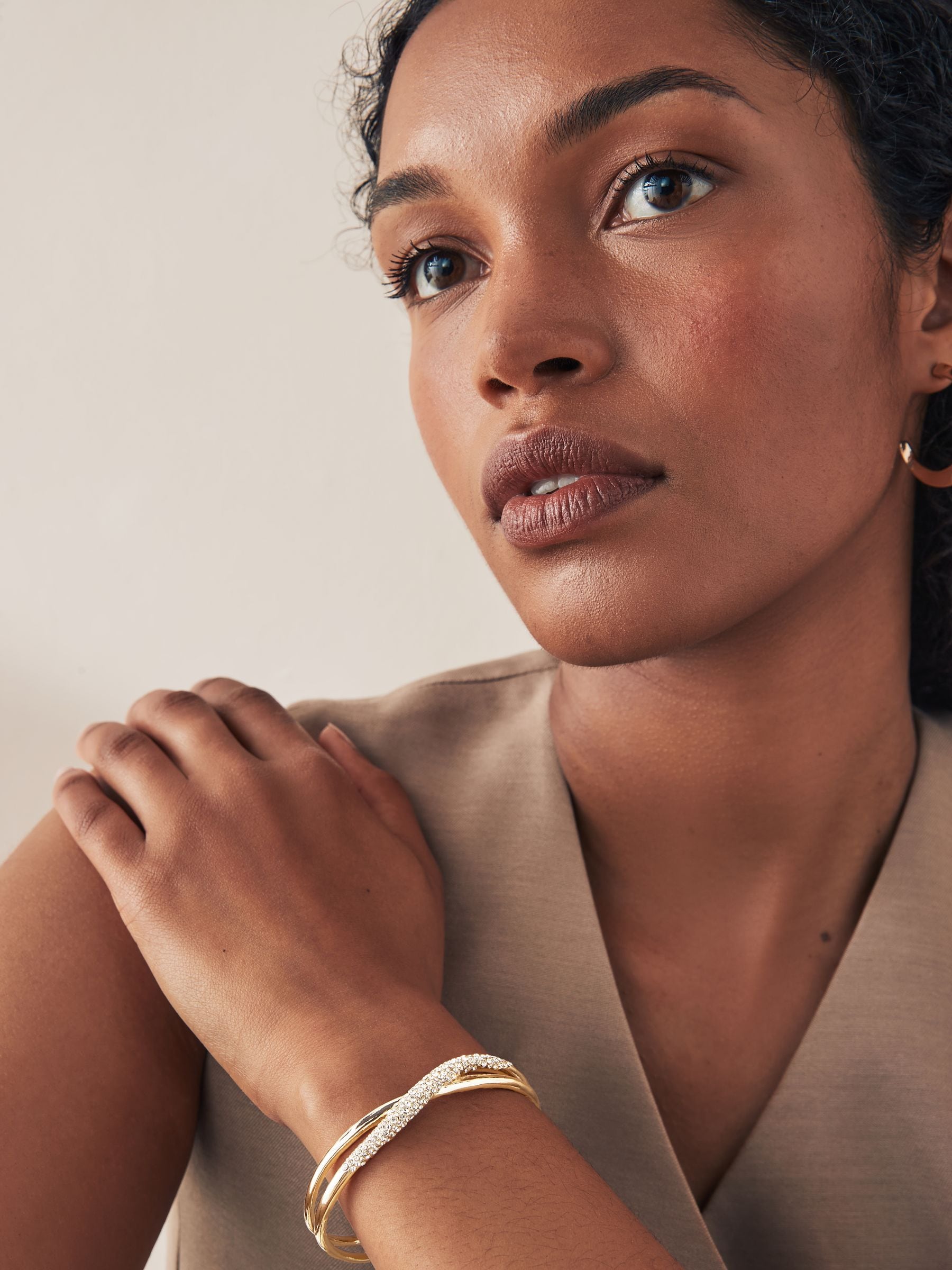 Goudkleurig - Twist Sparkle Cuff Bracelet