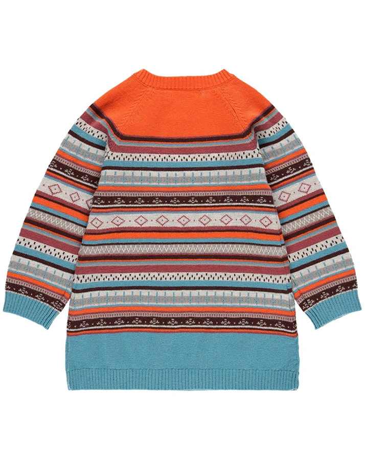 Strick-Kleid JACQUARD in ocean blue/orange