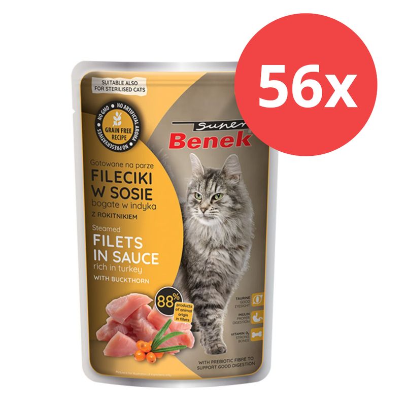 Lot Super Benek sans céréales Filets cuits à la vapeur 56 x 85 g