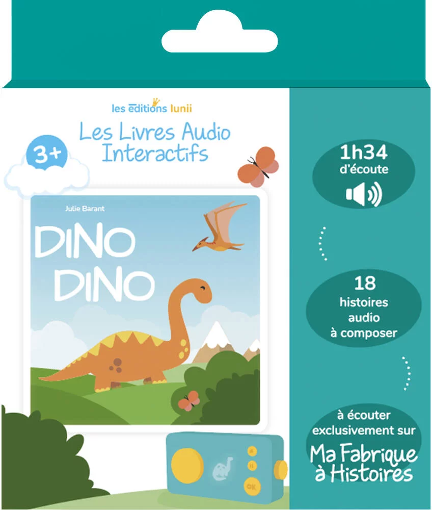 LUNII -  DINO DINO LIVRE AUDIO INTERACTIF A ECOUTER SUR LA CONTEUSE MA FABRIQUE A HISTOIRES