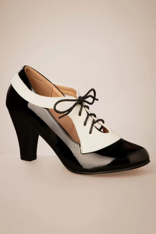 Banned Retro Retro influencer pumps in zwart en wit