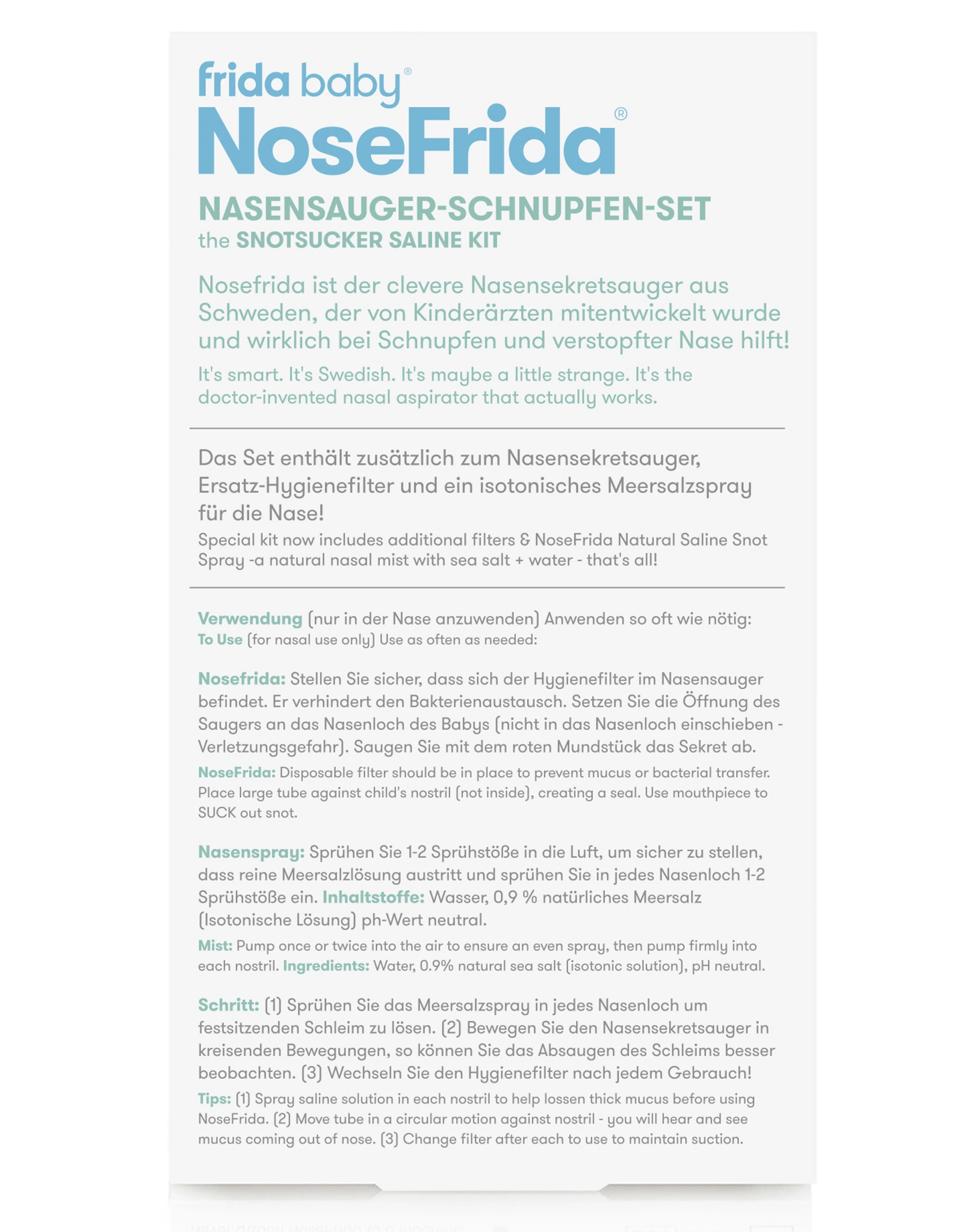 Schnupfen-Set FRIDA BABY - NOSE FRIDA 3-teilig