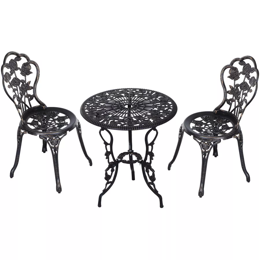 Outsunny Gartenmöbel als 3-teiliges Set schwarz
