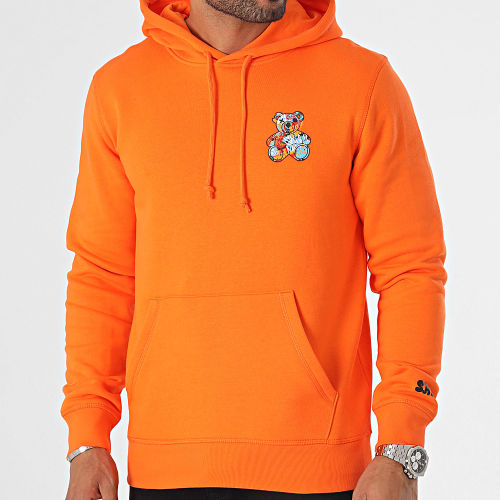 Sweat Capuche Sleeve Nounours Graffiti Orange