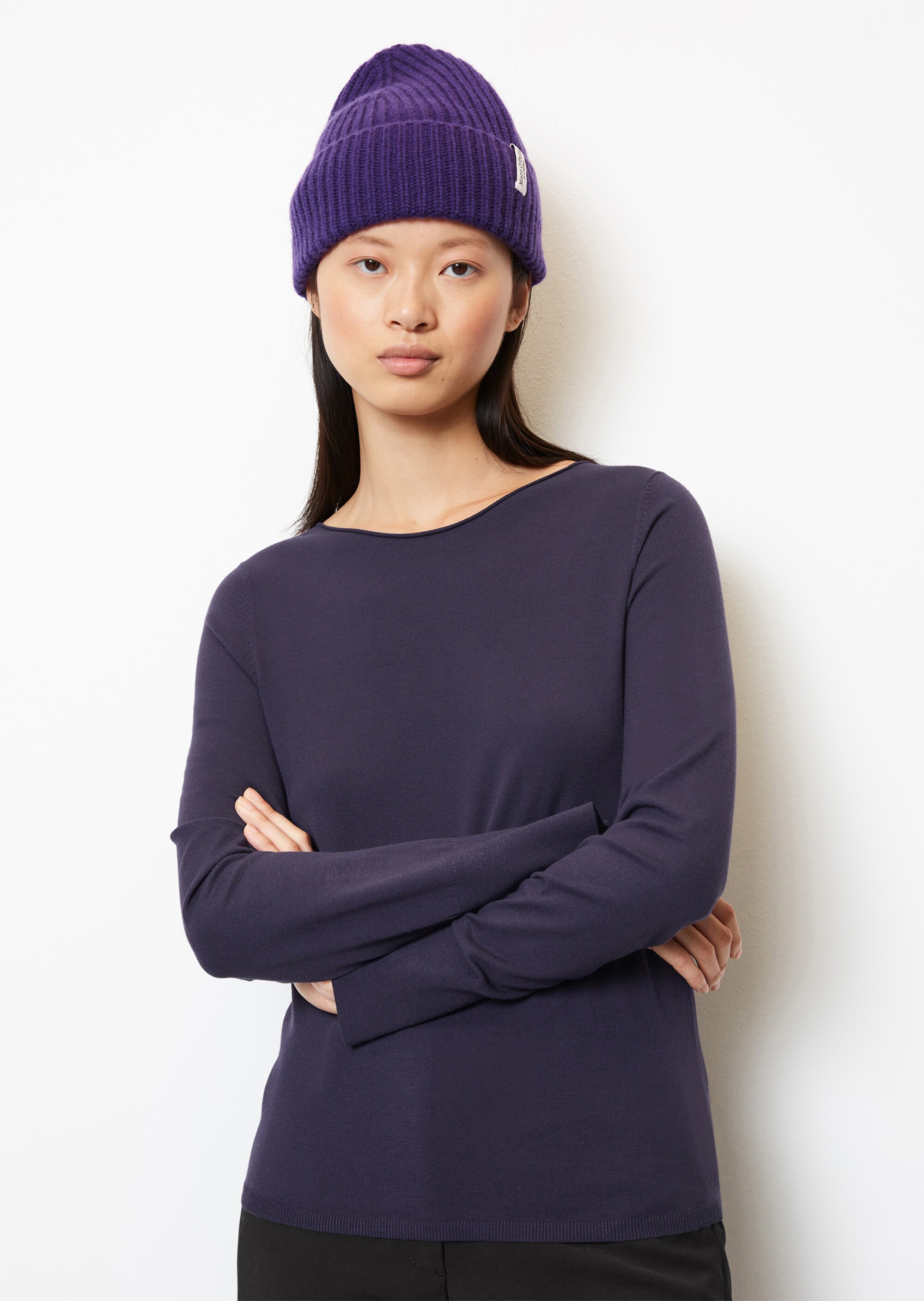 Feinstrick-Pullover slim aus LENZING™ ECOVERO™
