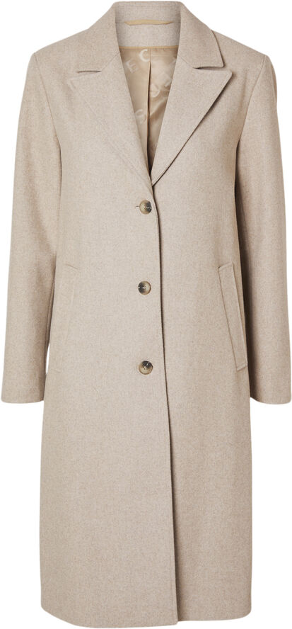 Selected Femme SLFNEW ALMA WOOL COAT NOOS Sandshell/melange