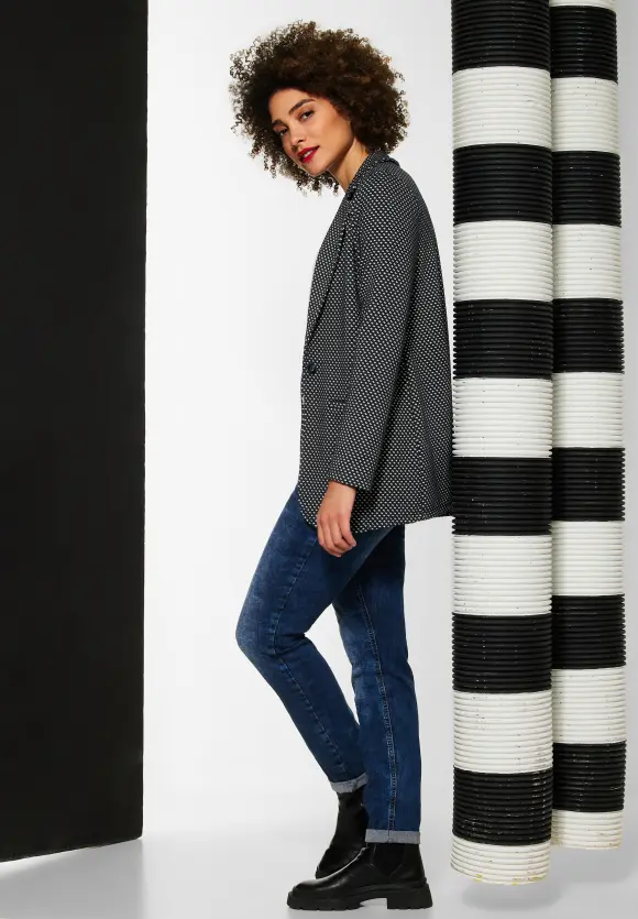 Longblazer mit Minimalprint - deep blue