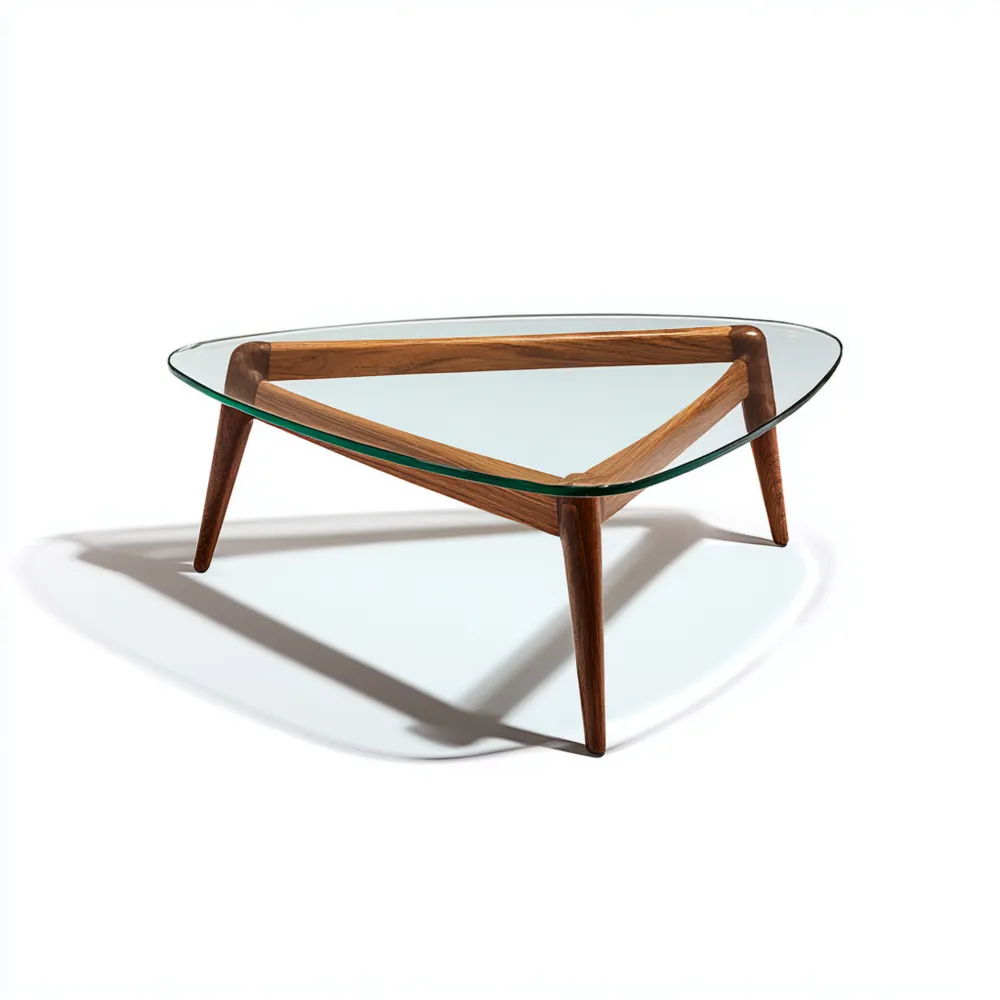 Couchtisch 120x80x40 cm Glasplatte Massivholzrahmen - Transparentes Glas - Modernes Design