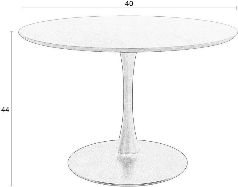 Eettafel - Rond - Houtfineer - Naturel of Bruin Zwart - MDF en Metaal