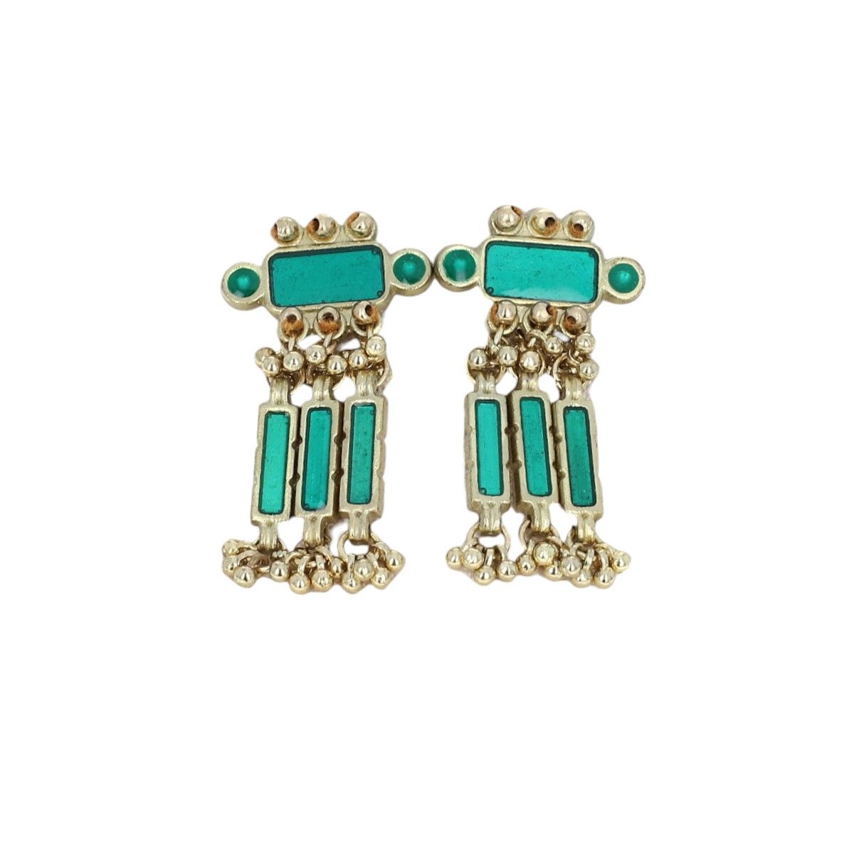 Boucles d'oreilles Indiennes Arya - Mariage Indien Pondie Chérie