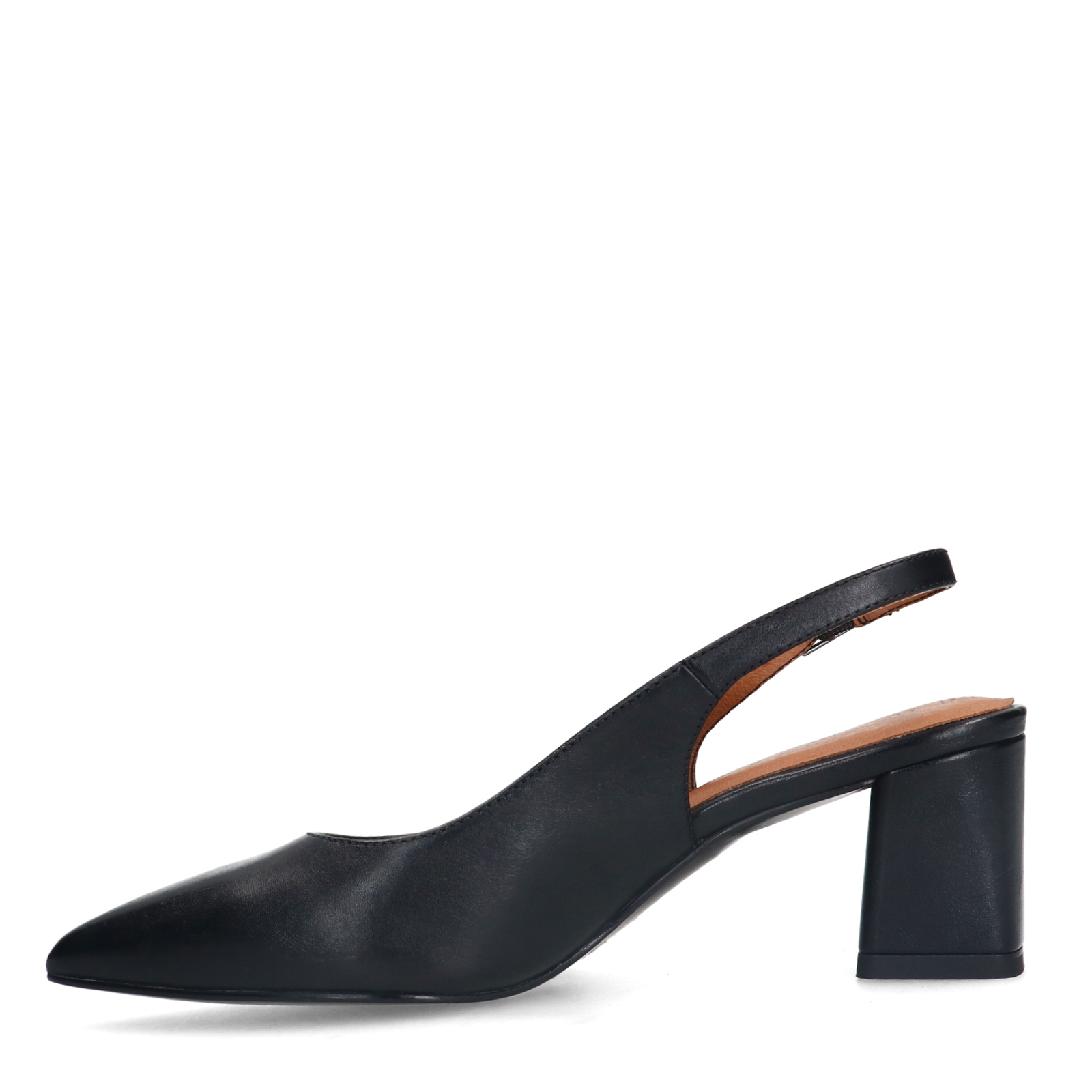 Zwarte leren slingbacks