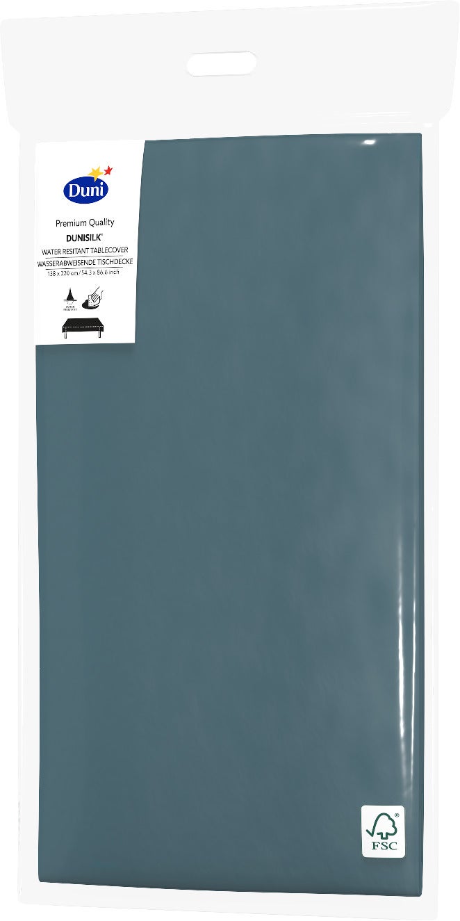 Duni tafelkleed Ocean Teal groen / blauw 220 x 138 cm