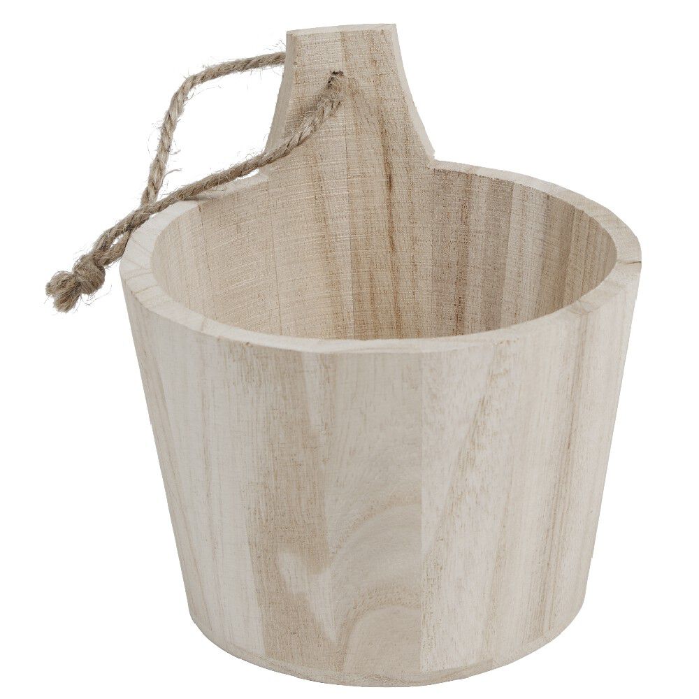 Panière de rangement ronde à poser ou à suspendre en bois
