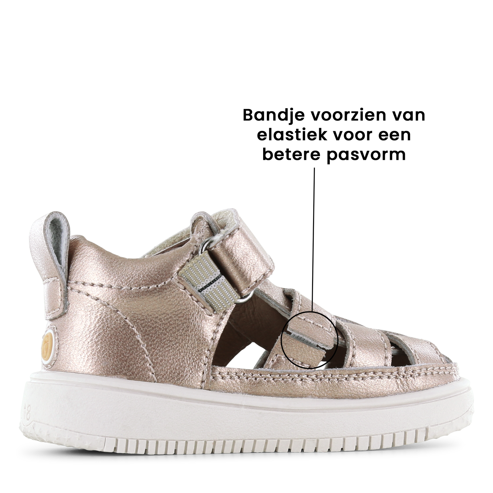Shoesme roségouden sandaaltje Metallic, Microleer | Meisjes schoenen