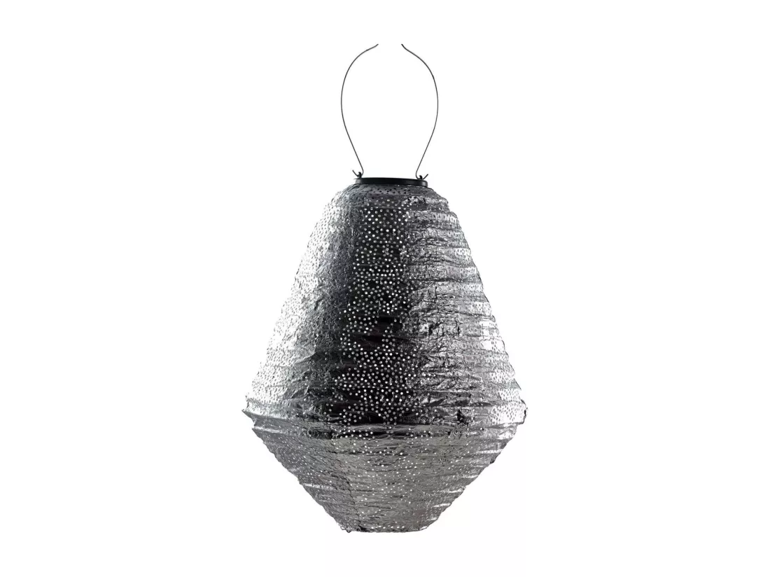 Lanterne solaire Can 30 cm Marrakesh - Argent