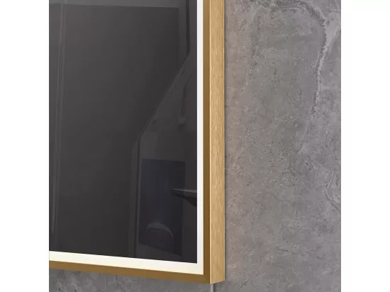 Miroir salle de bain LED 120x60cm anti buée avec cadre doré LB-126080G