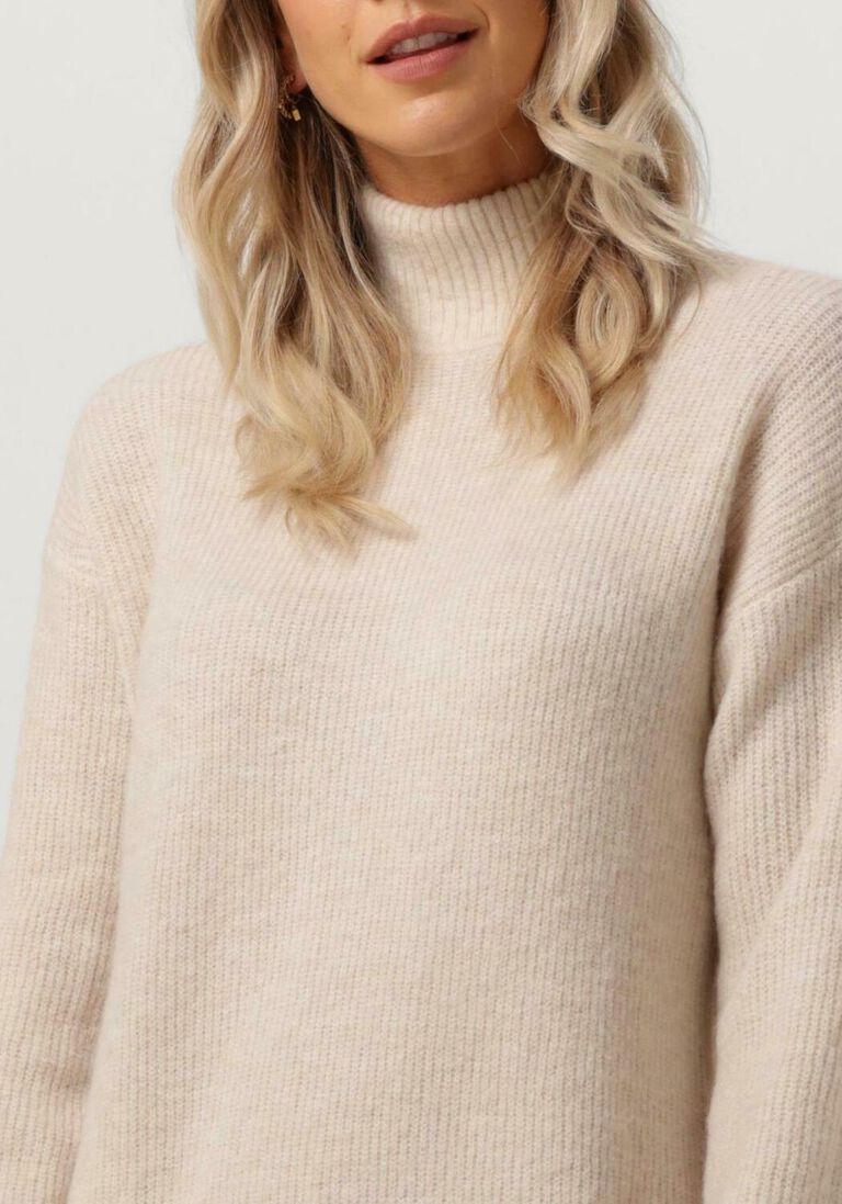 SELECTED FEMME beige selected femme midi jurk slfmaline ls knit dresshigh neck