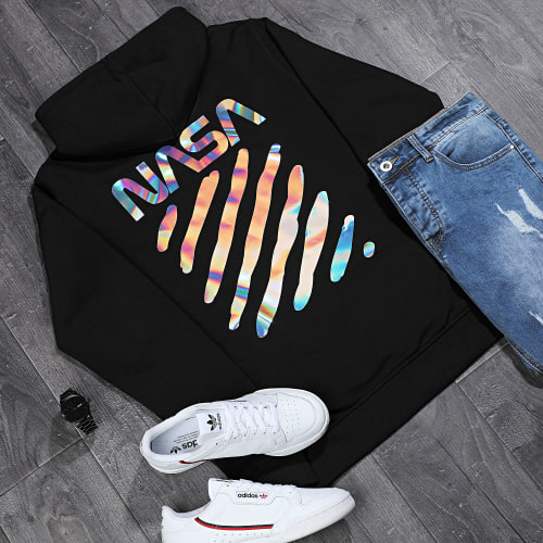 Sweat Capuche Skid Iridescent Noir