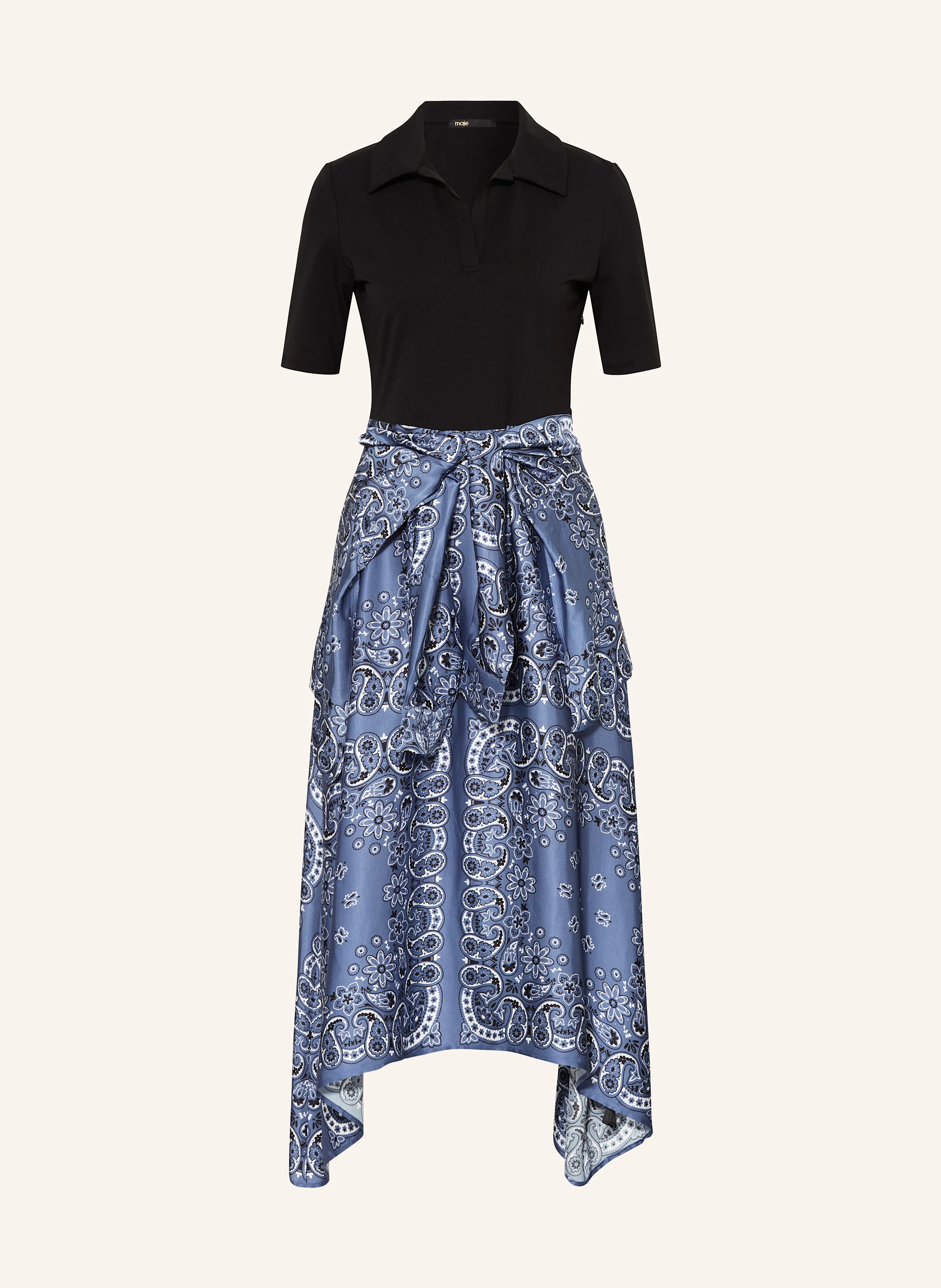 maje Kleid im Materialmix