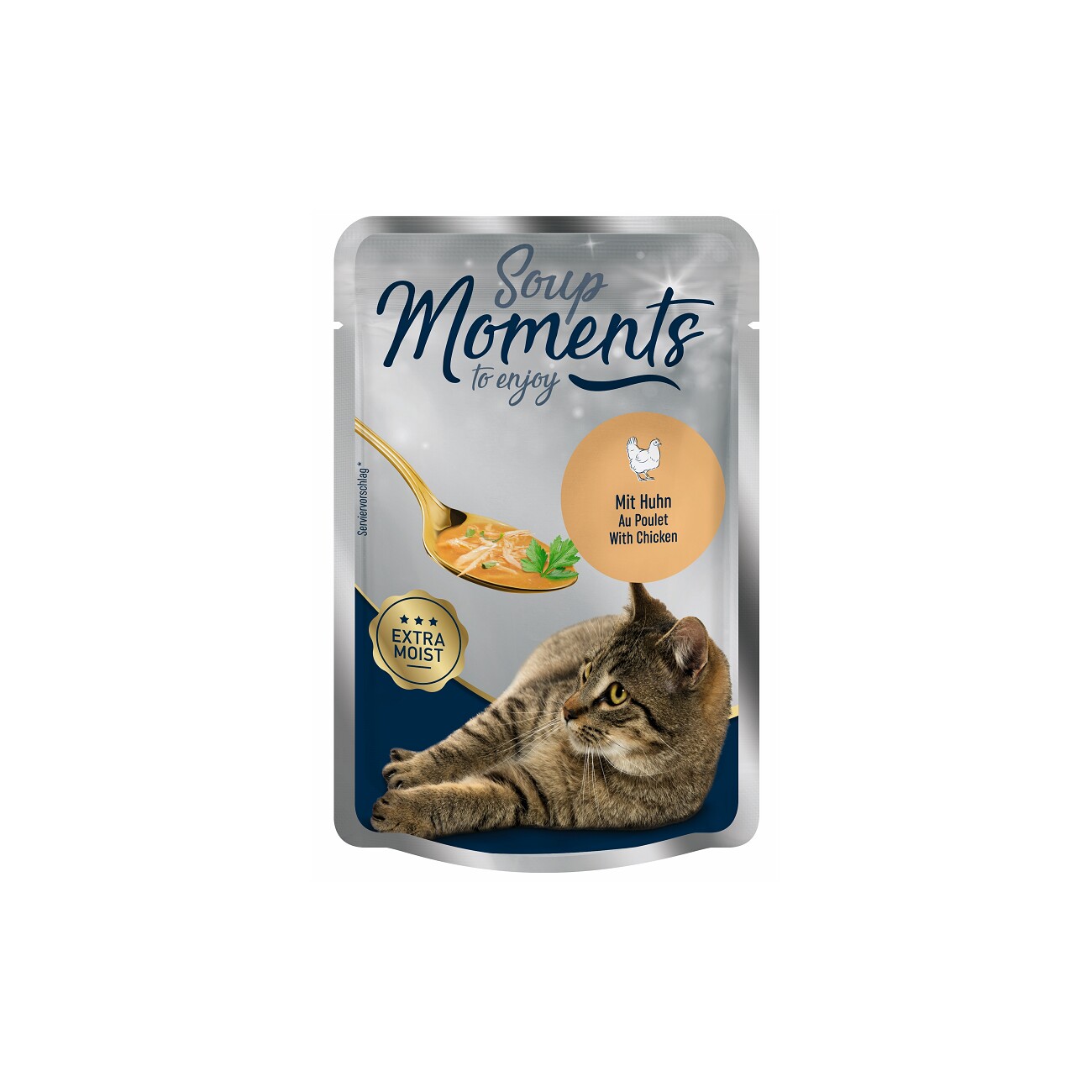 MOMENTS Soup Nassfutter Katze Adult, Huhn 12x40 g