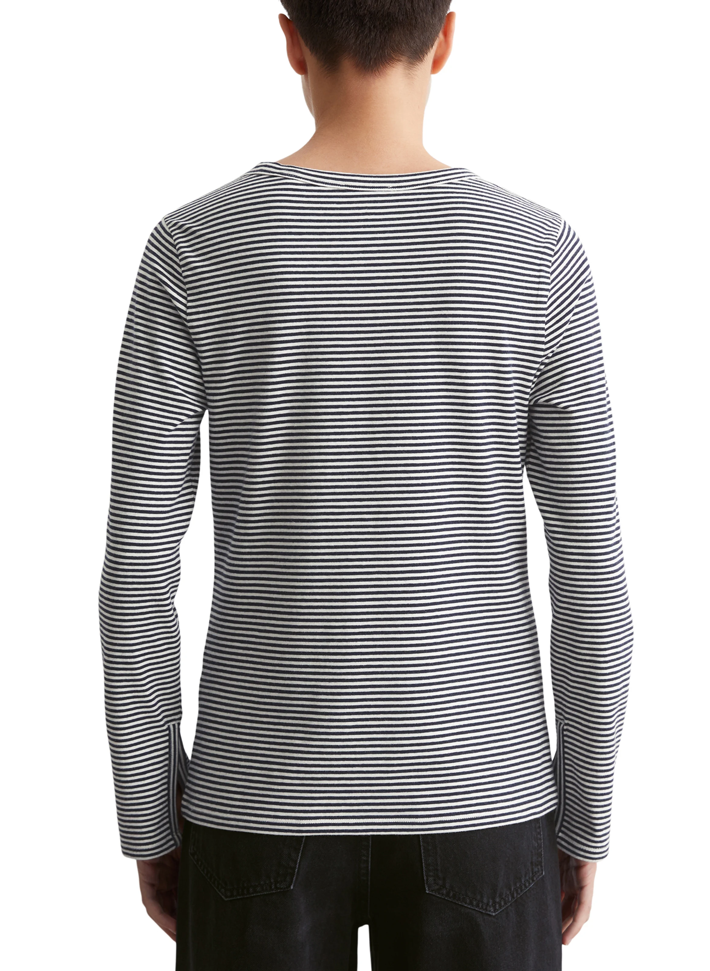 Tee-shirt rayé en coton mélangé | Bleu