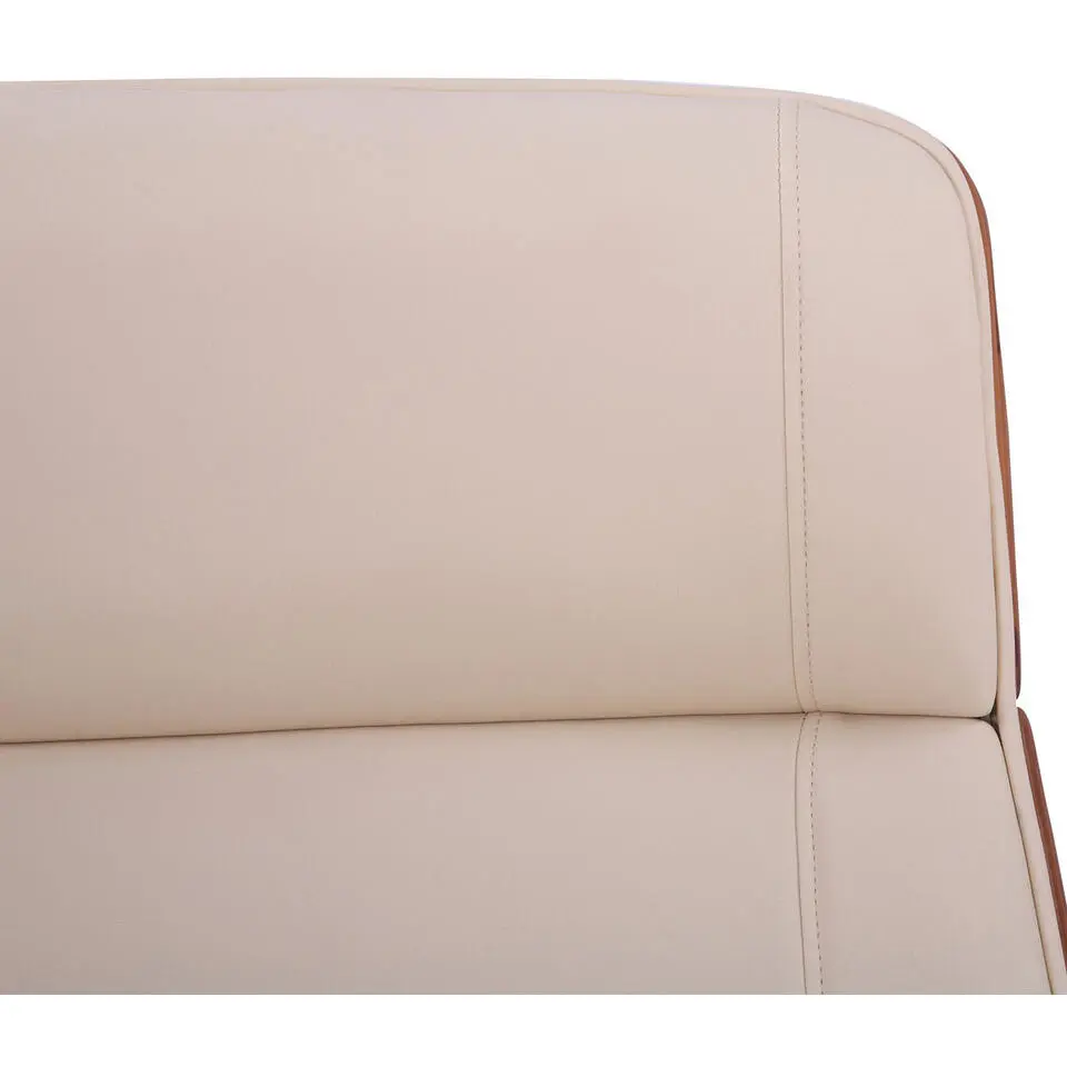 CLP Bureaustoel Varel chroom Frame - Kunstleer - walnoot/creme