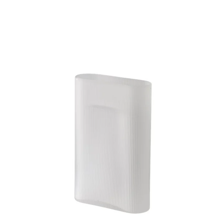 Muuto - Ridge Vase H 35 cm, Glas, weiss