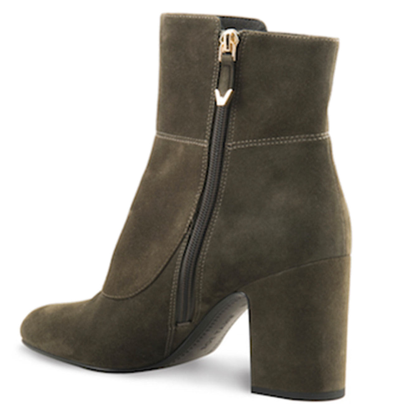 What For Bottines en Velours de Cuir Maud vert foncé - Talon 8.5 cm