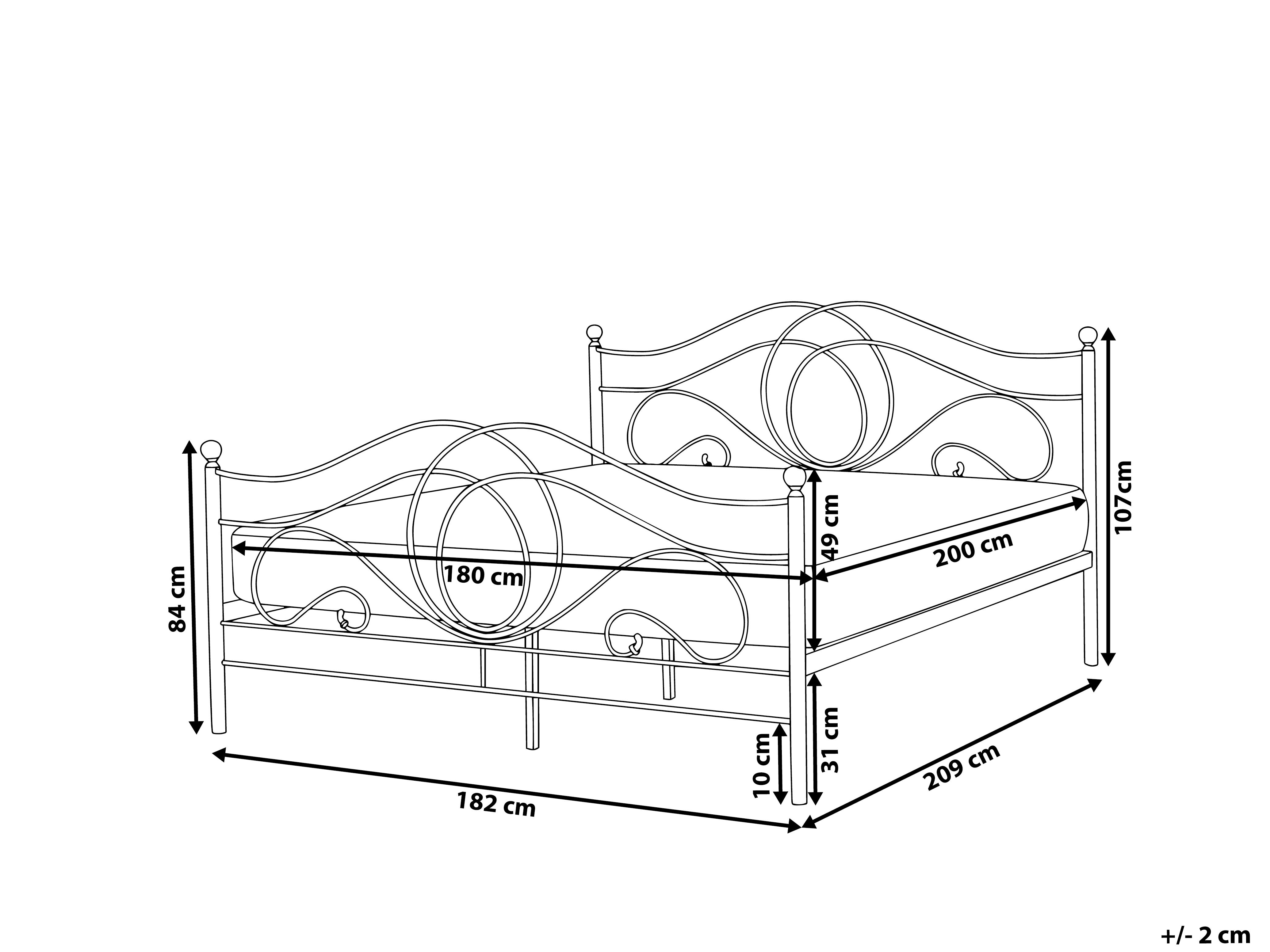 Bed Metaal LYRA 180 x 200 cm Zwart