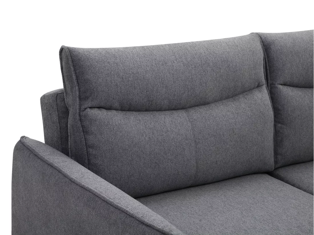 Canapé 3 places convertible en tissu gris IPANEDA