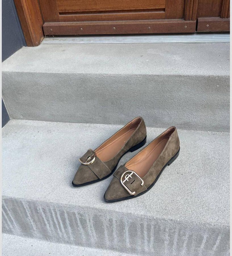 Copenhagen Shoes suède loafers donkergroen
