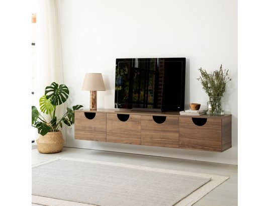 CONCEPT1 - Meuble TV Four seasons noyer v2 180 x 35 x h35 cm