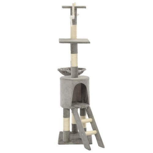 Arranhador para gatos com poste de sisal, cinza
