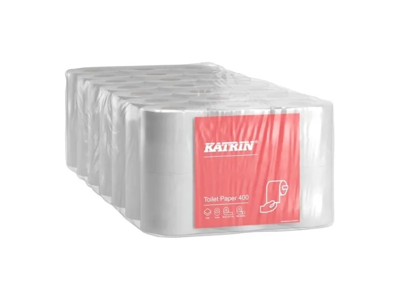 Toiletpapir Katrin Classic 400 2-lags hvid 48m - (7 pakker x 6 ruller/karton)