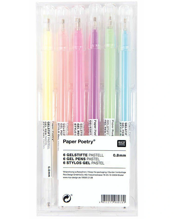 Gelstifte PASTELL 6er-Pack in bunt