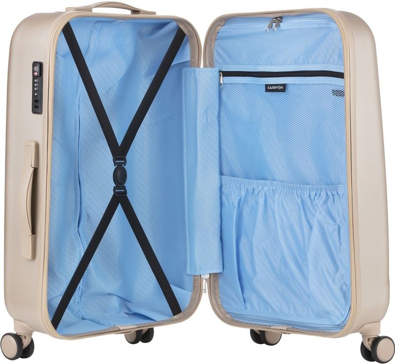 CarryOn - Skyhopper - Ruimbagage Koffer - Champagne - Duurzaam Materiaal