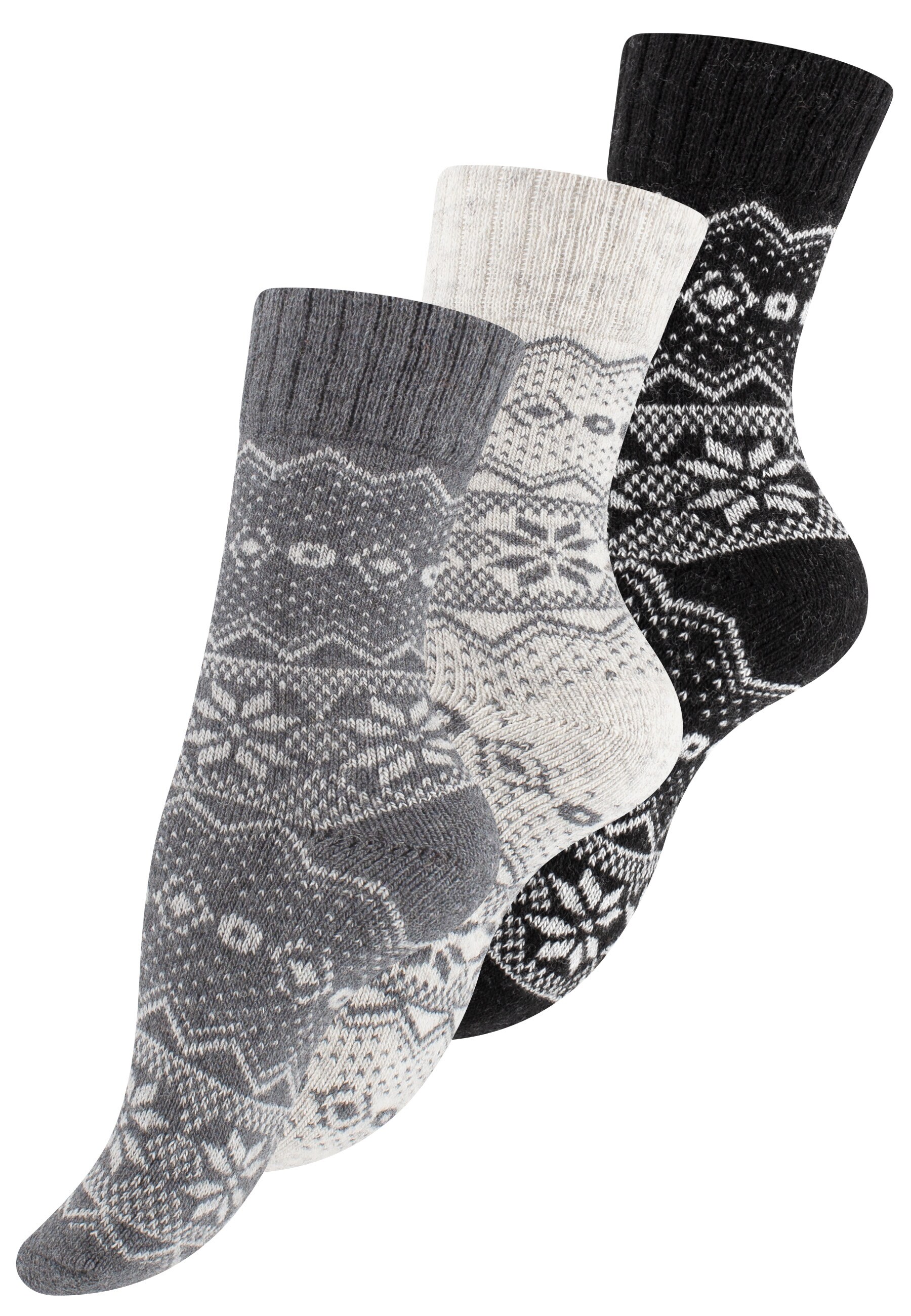 Vincent Creation® 3 Paar Bunte Norwegersocken Hygge Socken