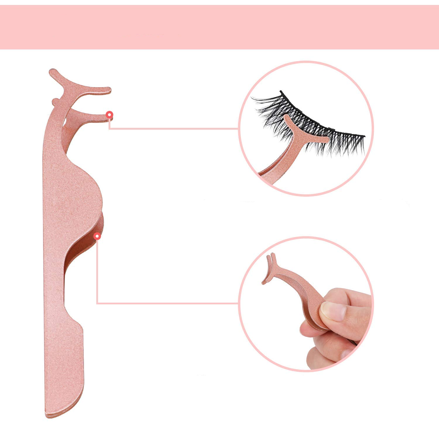 (5-tlg. Set) Magnetisches Wimpern Eyeliner Set Fake Volume Lashes mit Pinzette   Spiegel Aufbewahrungscase
