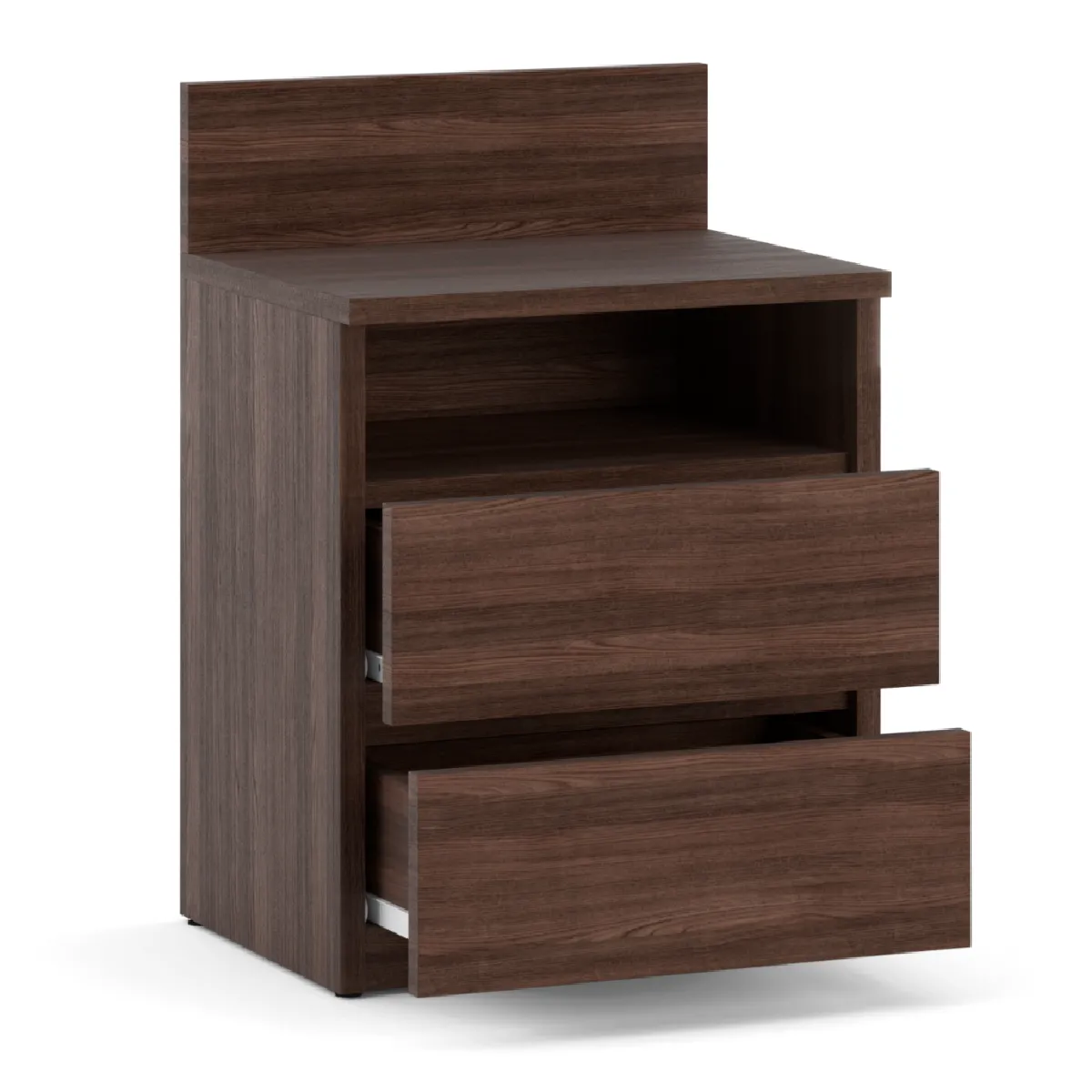 Table de Chevet Wenge - 2 Tiroirs - 40 cm