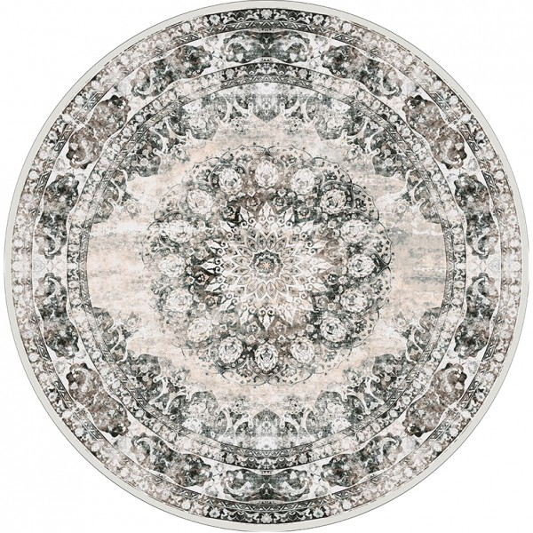 Vloerkleed Viola Antraciet rond ⌀120 cm