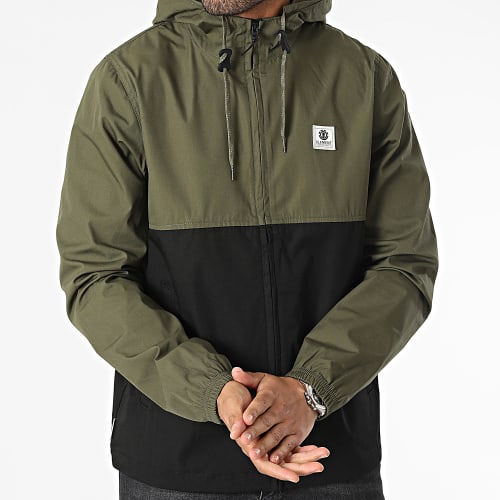 Veste Zippée Capuche Alder Light 2 Tones Vert Kaki Noir