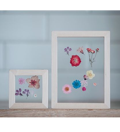 MaMaMeMo Bilderrahmen - 2er-Pack - Gepresste Blumen - Holz