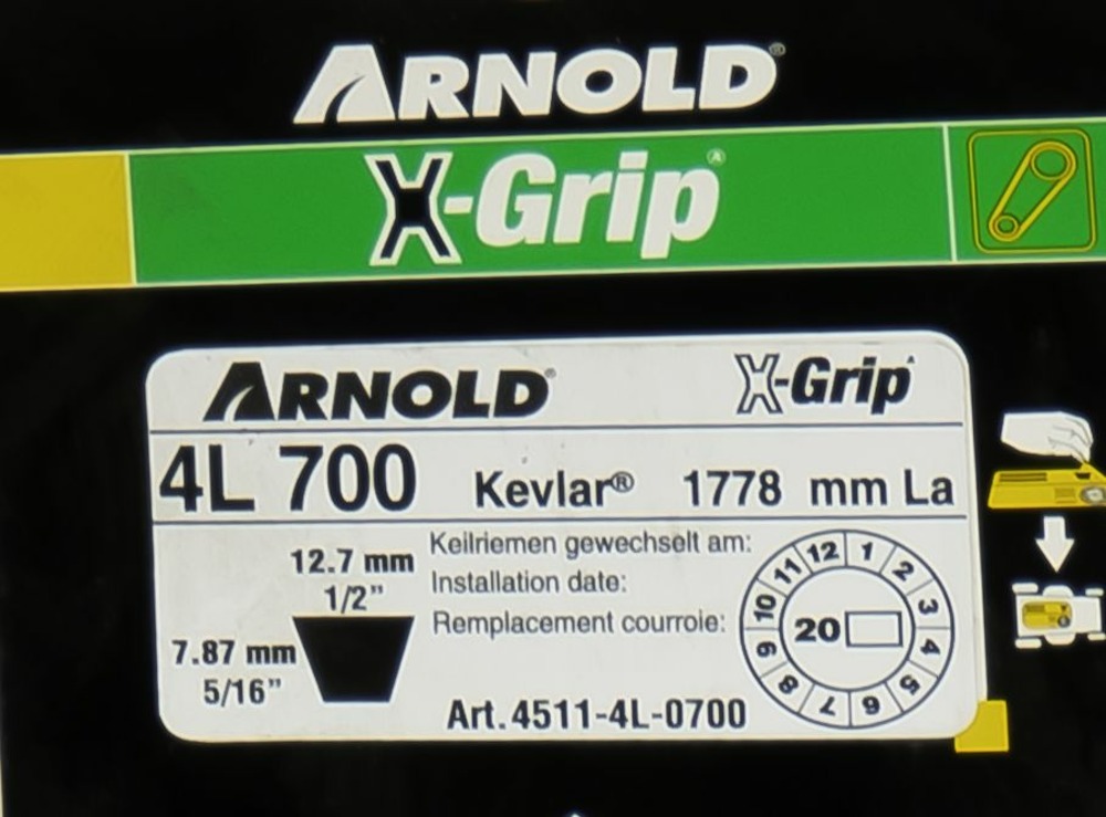 Courroie trapézoïdale x-grip v de type 4l700