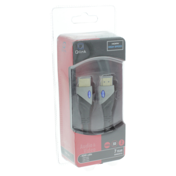 Q-Link HDMI kabel high speed gold plated 3D 2 meter zwart