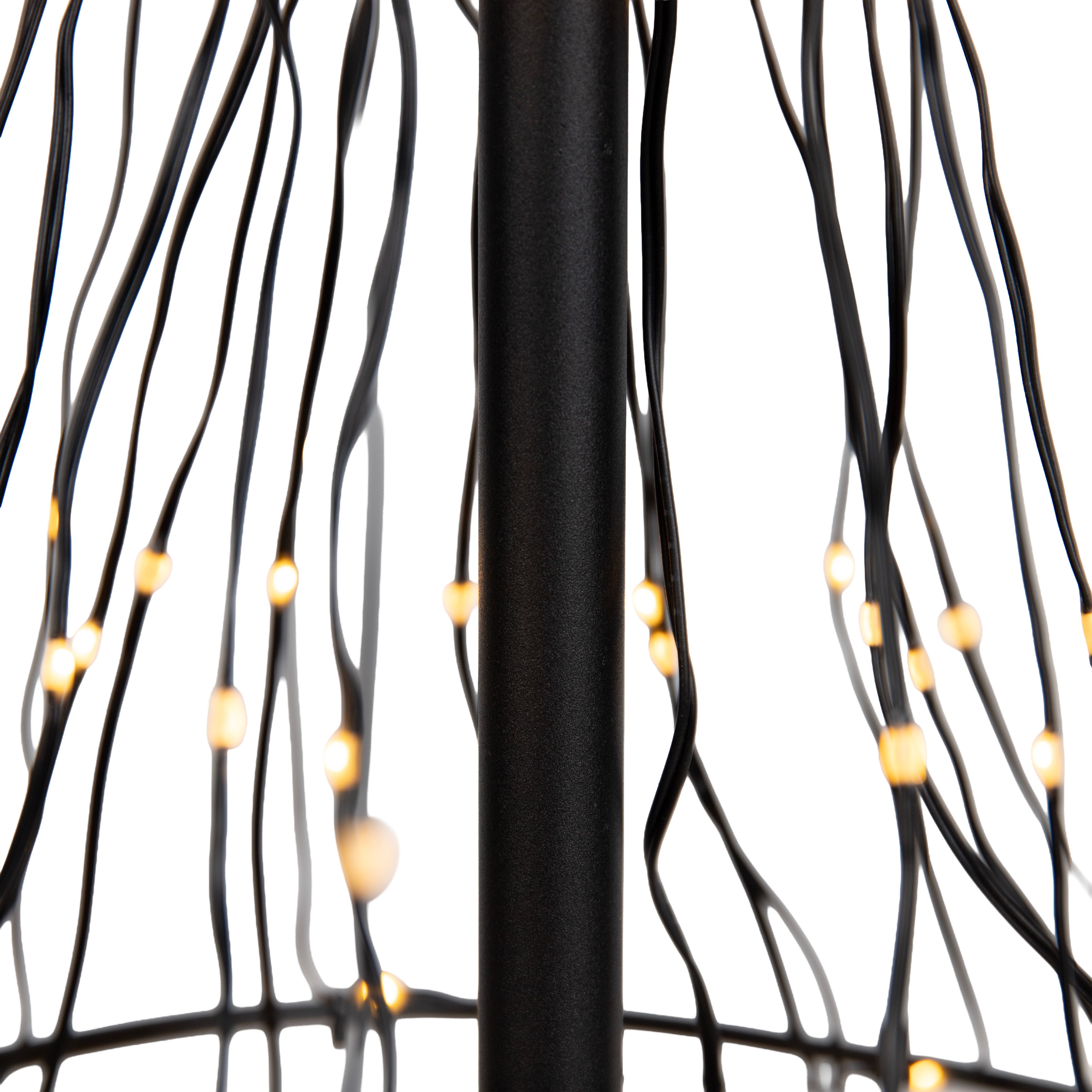 Kerst vloerlamp zwart boom 150cm incl. LED met timer IP44 - Ugoku