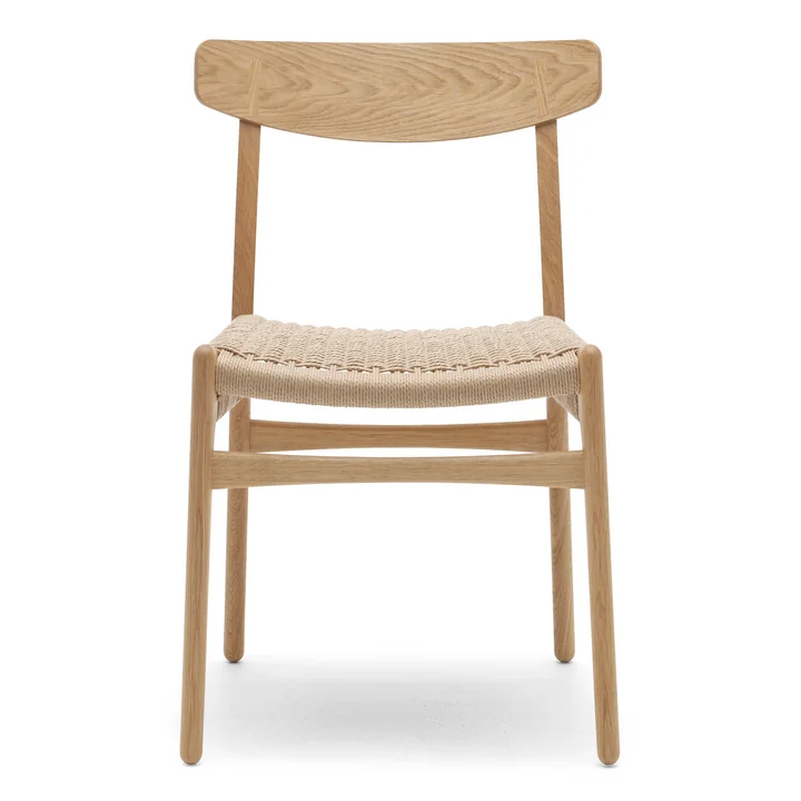 Carl Hansen - CH23 Chair Stuhl, Eiche geölt / Walnuss geölt / Naturgeflecht (Abdeckkappe Eiche)