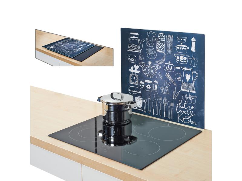 Zeller Present Herdabdeckplatte Lovely Kitchen Schwarz Herdabdeckplatte